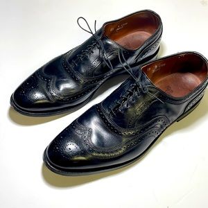 Allen Edmonds mens 13 black McAllister wingtip oxford dress shoes EUC